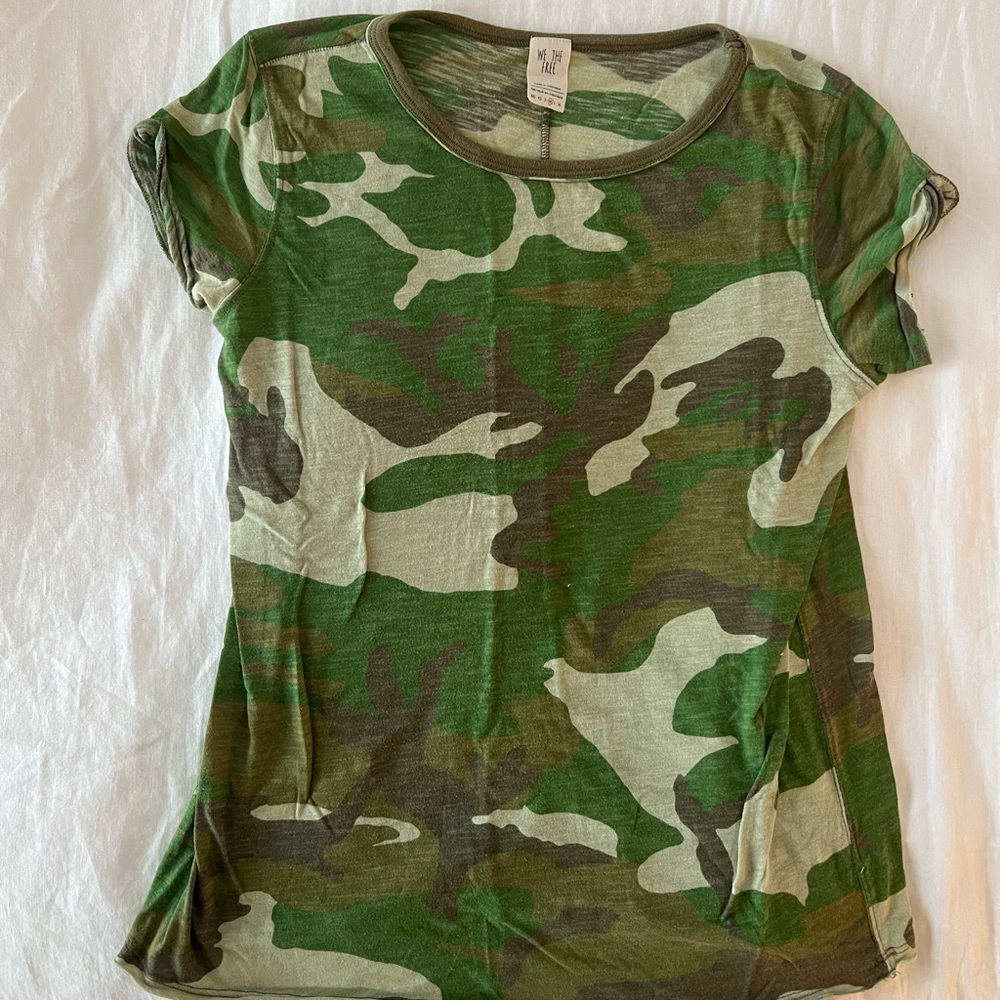 Free people camo t shirt